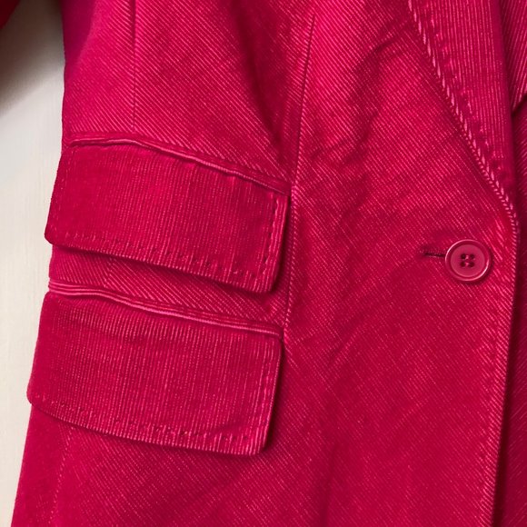 Hot Pink Neon Corduroy Jacket Blazer - Picture 4 of 6